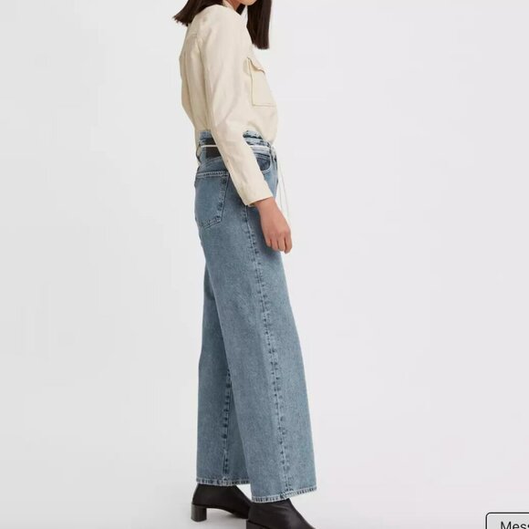 LEVIS Made & Crafted Hip Hugger 100% Cotton Mid Rise Wide Organic Denim Jeans 27 - Picture 3 of 14
